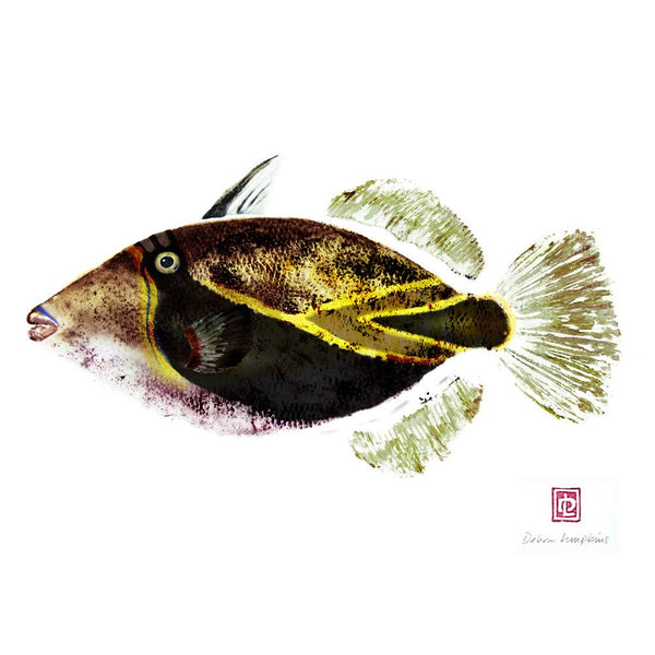 Humuhumunukunuku€?puaæÈa Fish Print,  Made on Maui by Debra Lumpkins