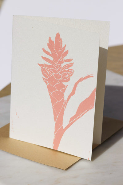 Hawaii Made - Made on Maui Greeting Cards, pink ginger #womensmarch