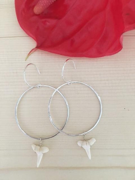 Sterling silver shark tooth earrings