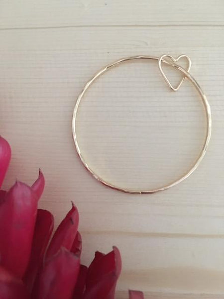 Aloha Heart Bangle, in 14K Gold Fill, Live Aloha